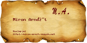 Miron Arnót névjegykártya